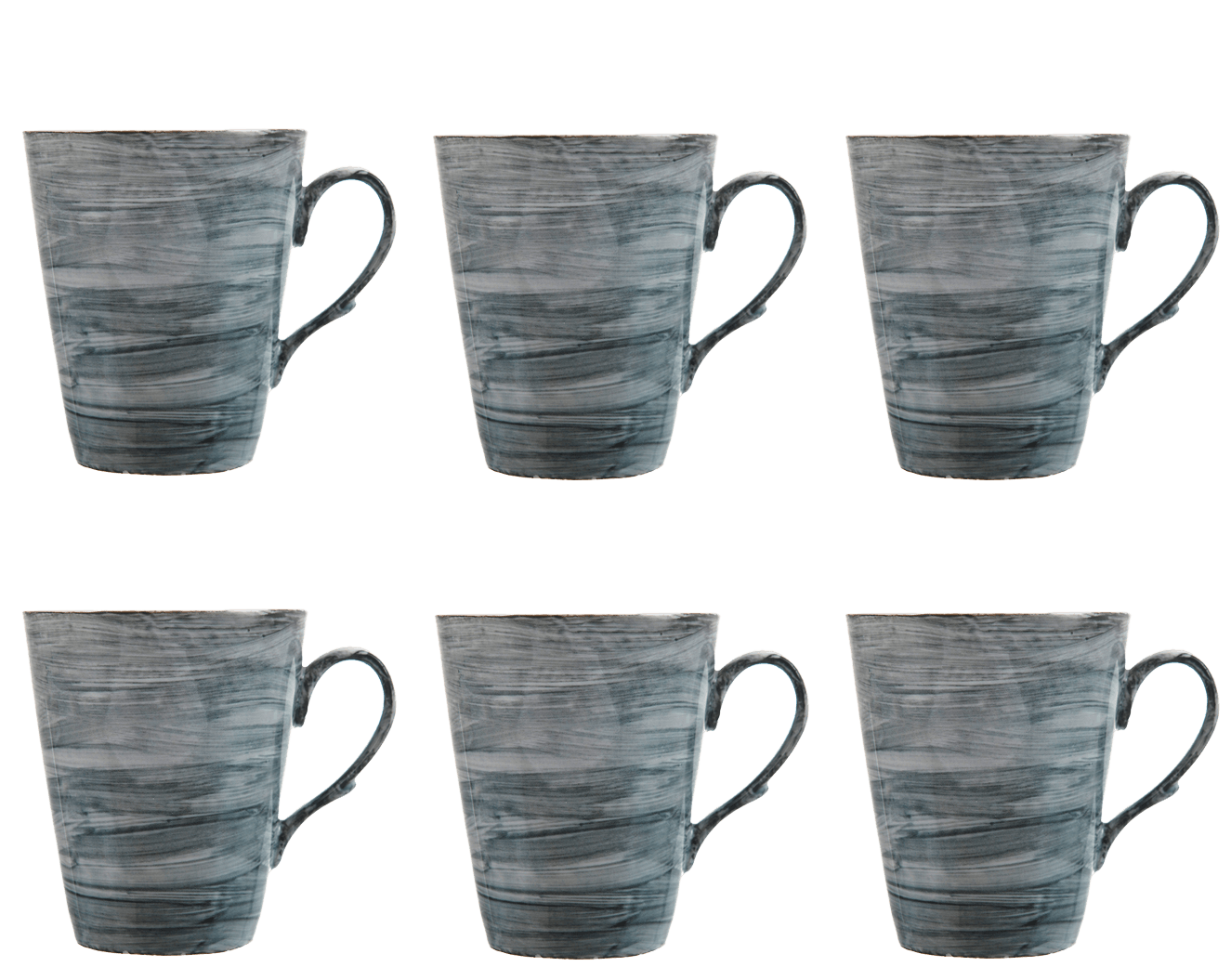 Senzo - Plume - Coffee Mug Set 6 Pieces - Grey - 250ml - 520001143x6