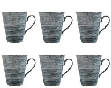 Senzo - Plume - Coffee Mug Set 6 Pieces - Grey - 250ml - 520001143x6