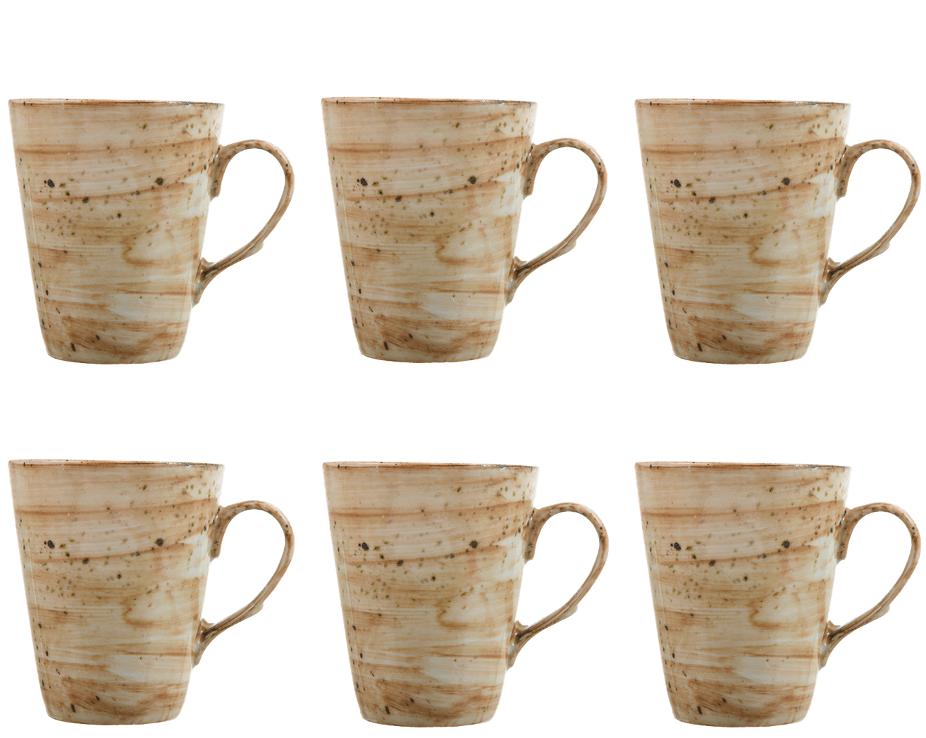 Senzo - Plume - Coffee Mug Set 6 Pieces - Beige - 250ml - 520001144x6