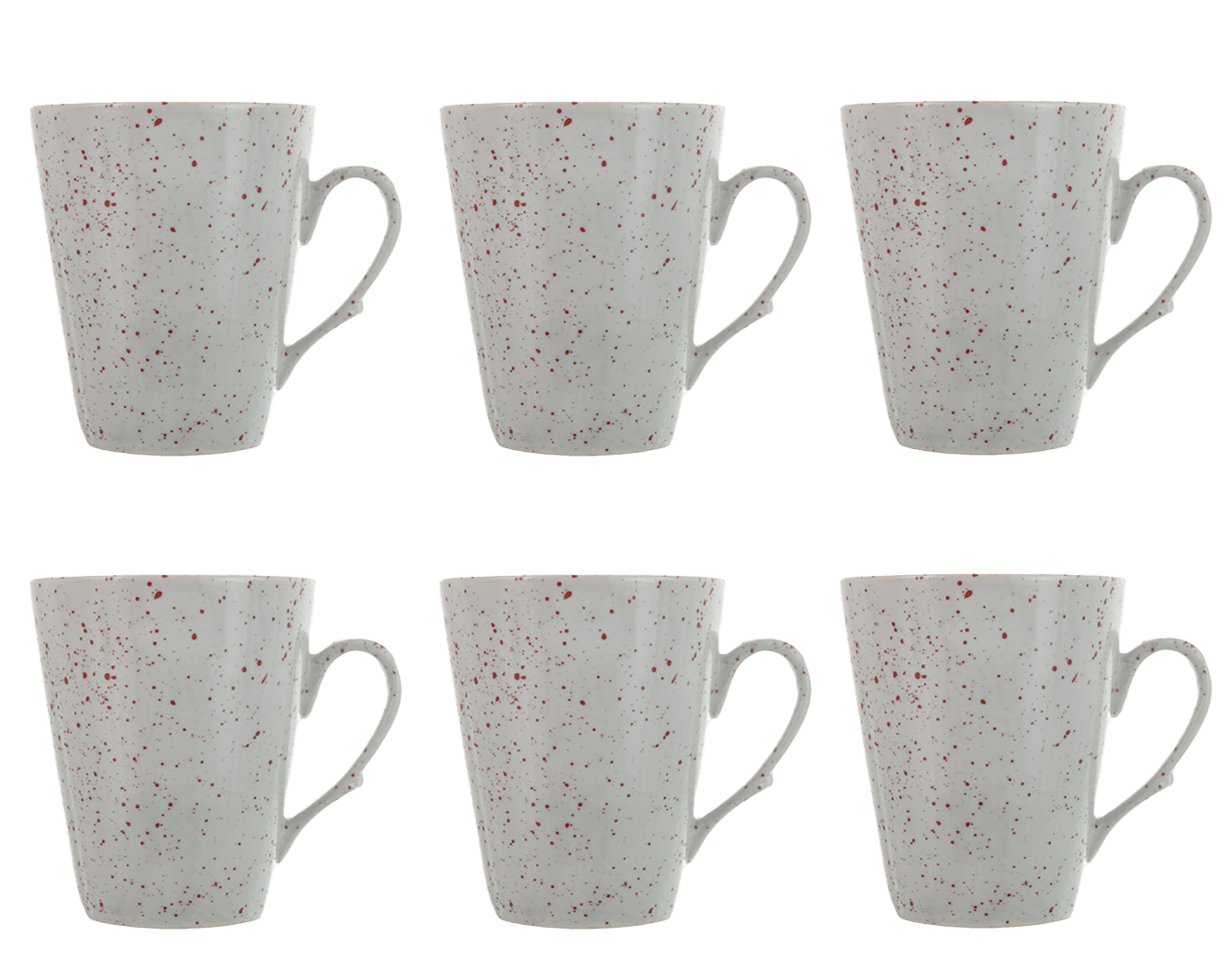 Senzo - Punti - Coffee Mug Set 6 Pieces - Red - 250ml - 520001176x6
