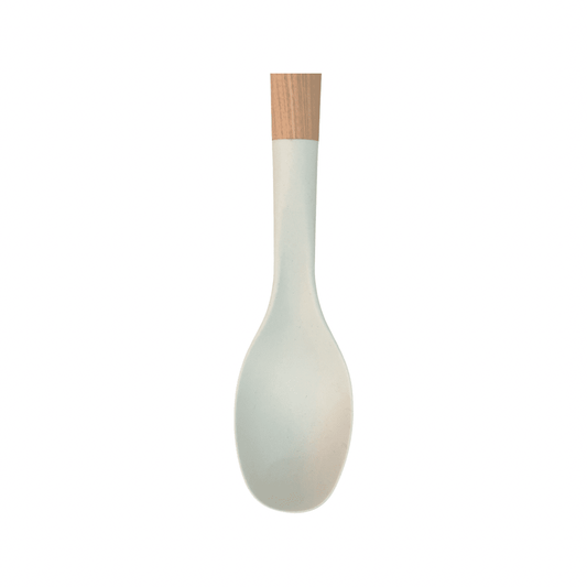 Tessie & Jessie - Silicone Serving Spoon With Wooden Handle - White - 35x8cm - 520008025