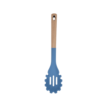 Tessie & Jessie - Silicone Spaghetti Spoon With Wooden Handle - Blue - 35x8cm - 520008030