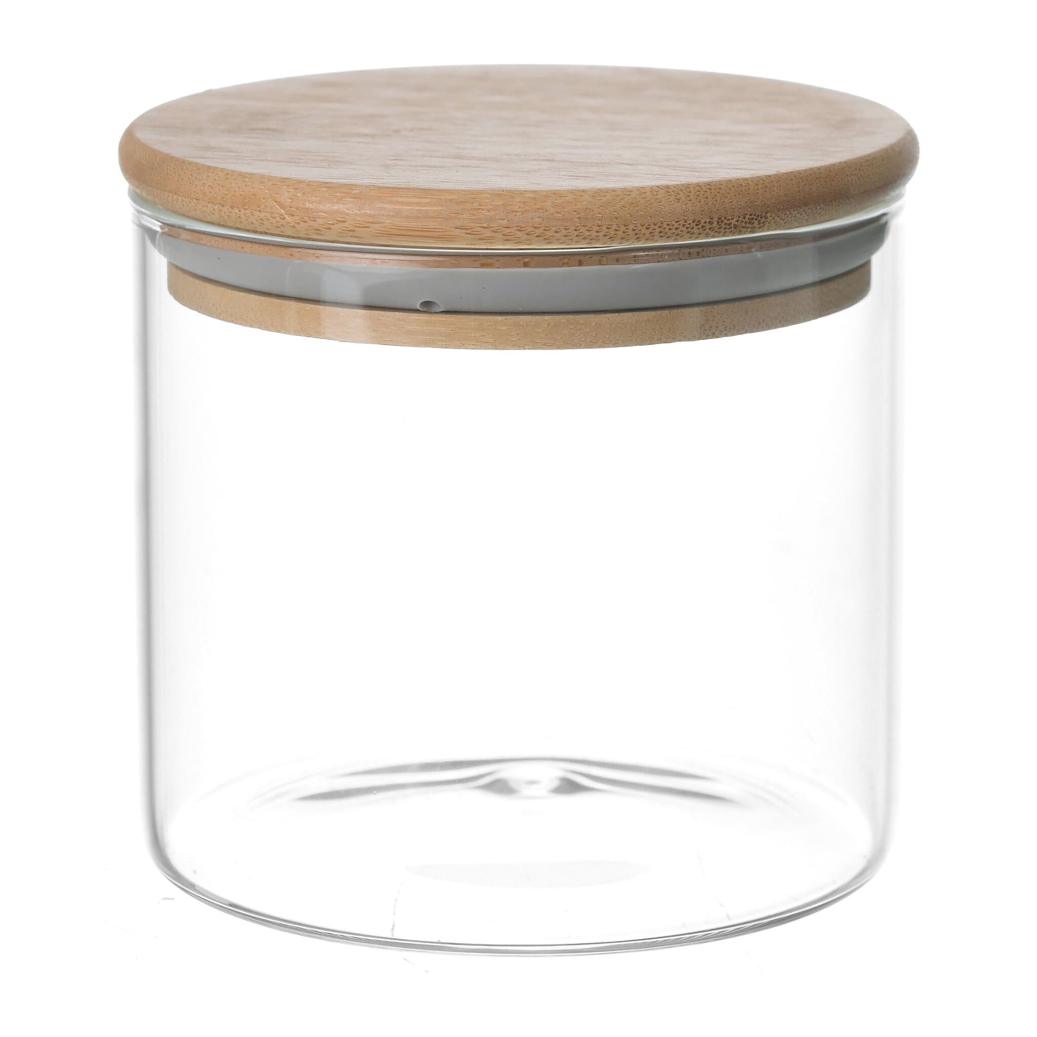 O'lala - Glass Jar with Wooden Cover - Grey - 8x10cm - 520008036