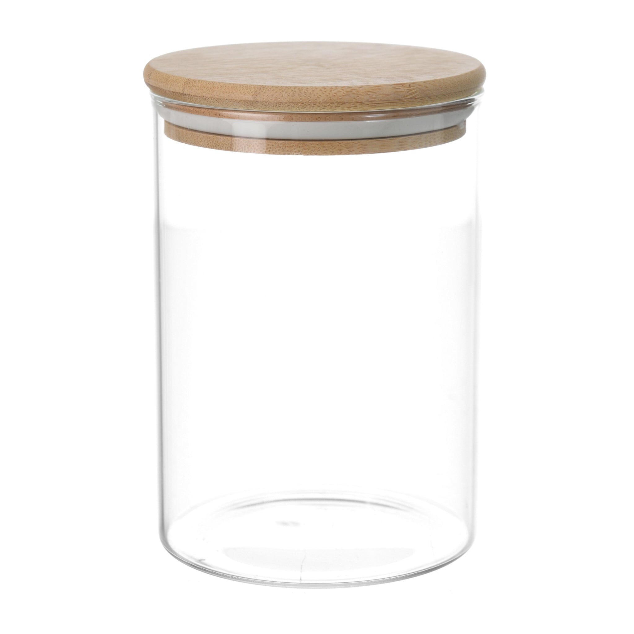 O'lala - Glass Jar with Wooden Cover - White - 10x15cm - 520008040