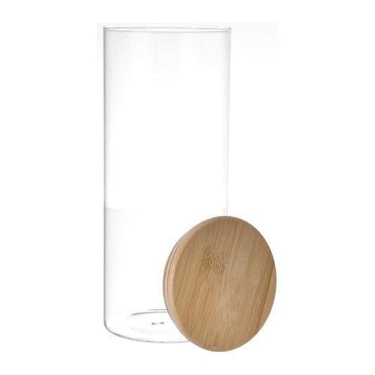 O'lala - Glass Jar with Wooden Cover - White - 10x24cm - 520008046