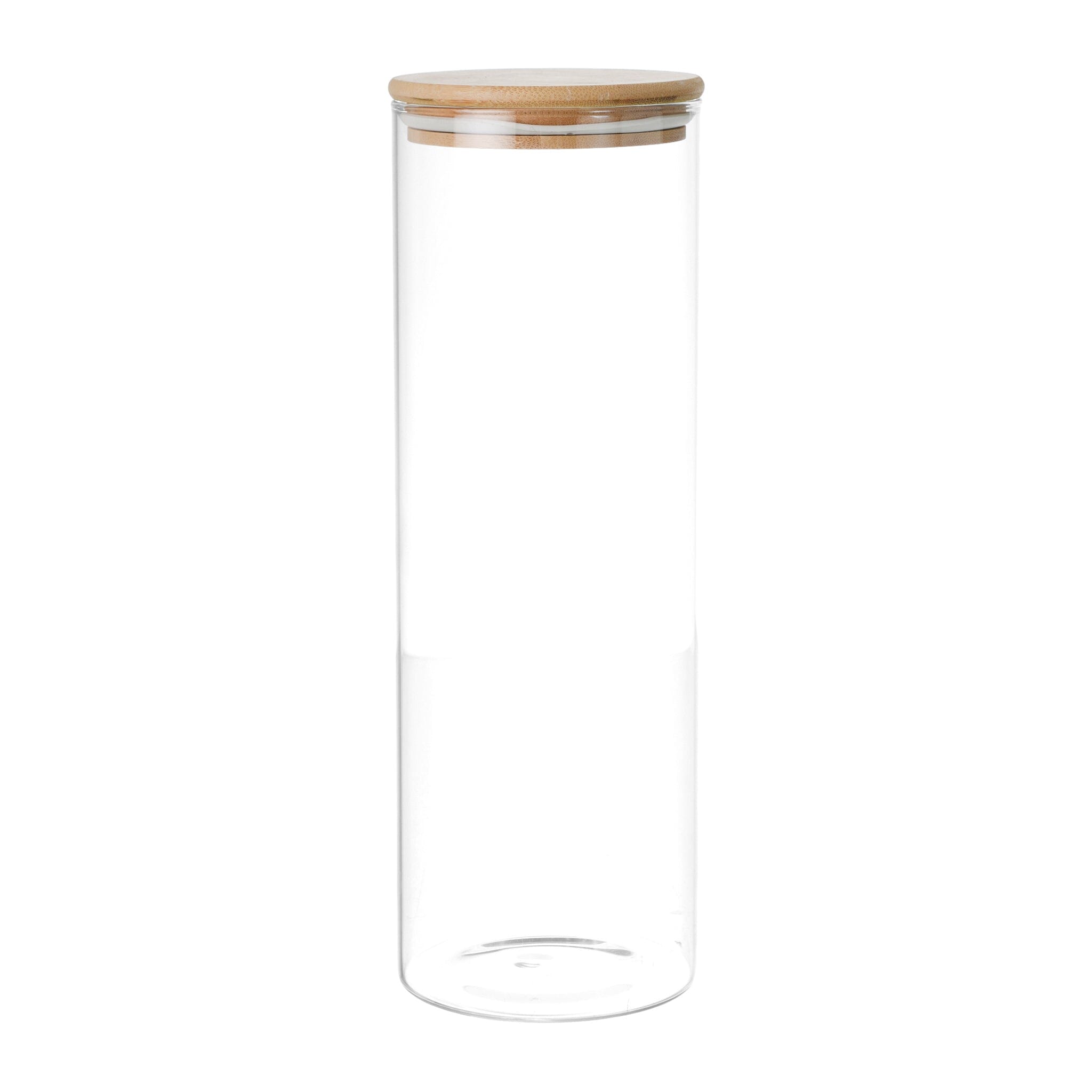O'lala - Glass Jar with Wooden Cover - White - 10x29cm - 520008049