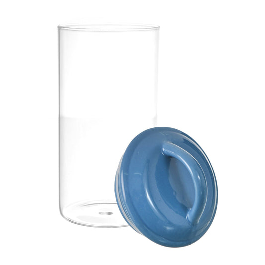 O'lala - Glass Jar with Silicone Cover - Blue - 10x19cm - 520008055