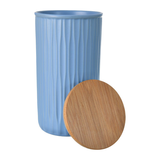 O'lala - Ceramic Jar with Wooden Cover - Blue - 10x18cm - 520008061