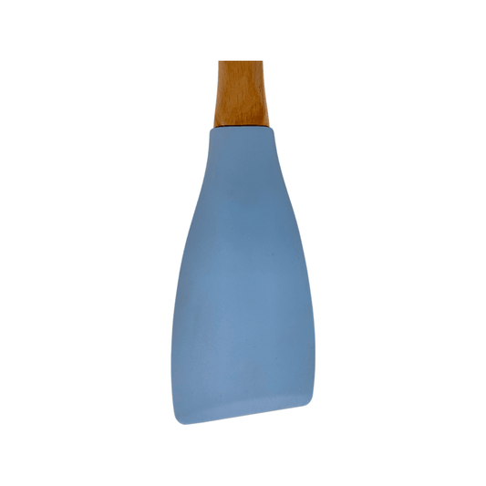 Tessie & Jessie - Silicone Serving Spatula With Wooden Handle - Blue - 35x8cm - 520008071