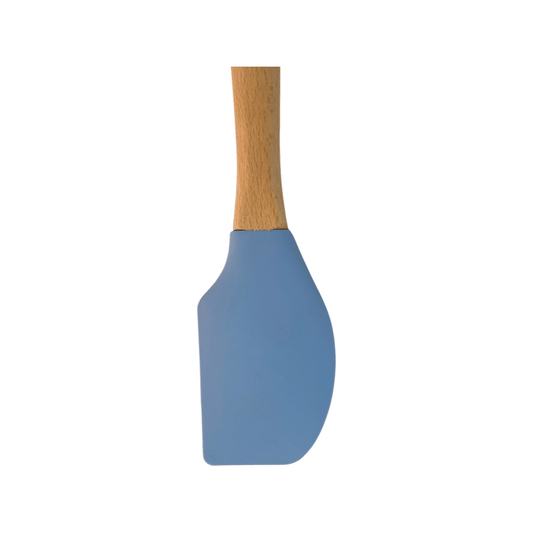 Tessie & Jessie - Silicone Spatula With Wooden Handle - Blue - 35x8cm - 520008072