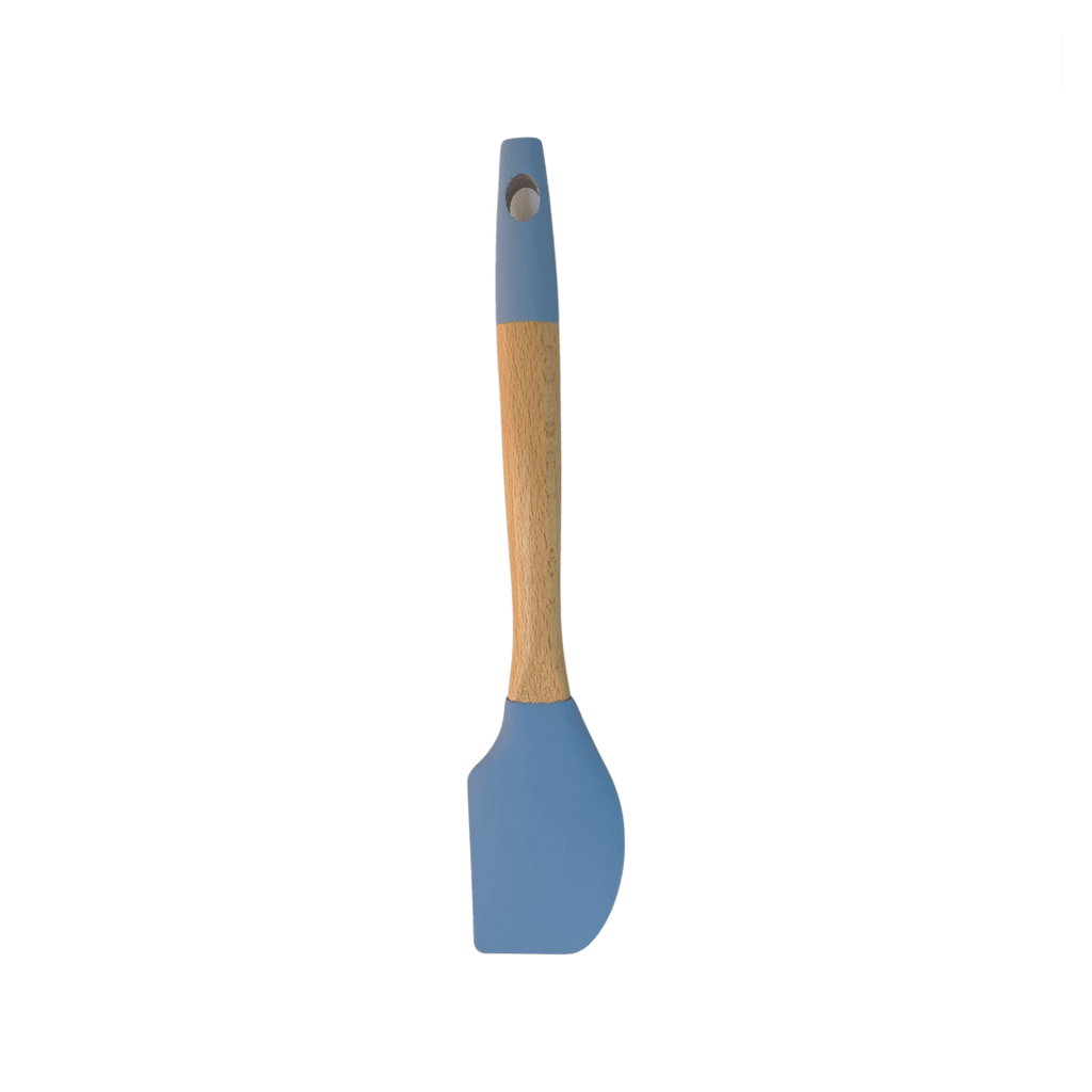 Tessie & Jessie - Silicone Spatula With Wooden Handle - Blue - 35x8cm - 520008072