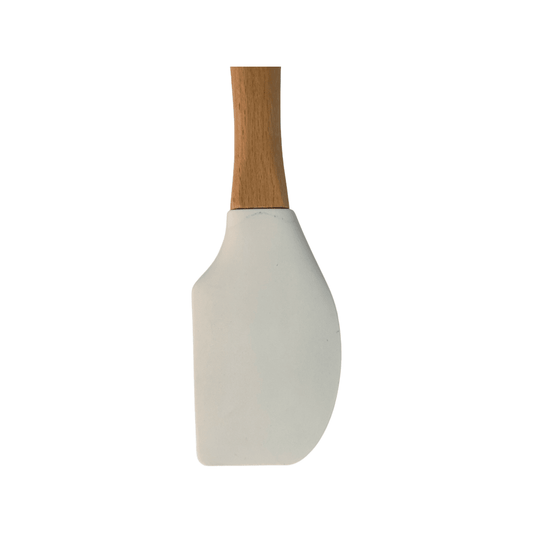 Tessie & Jessie - Silicone Spatula With Wooden Handle - White - 35x8cm - 520008073