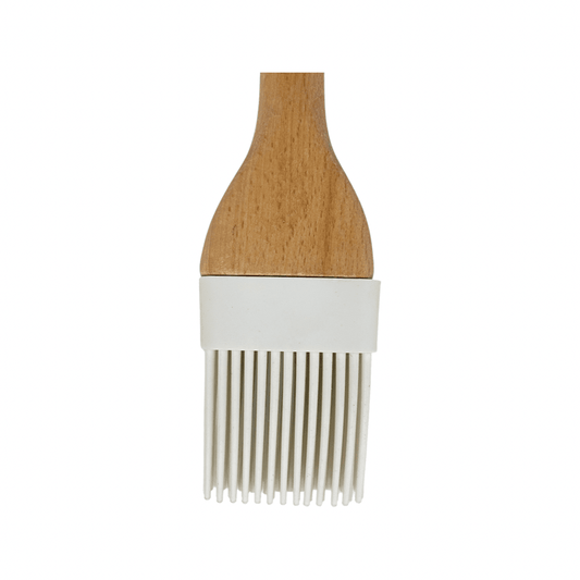 Tessie & Jessie - Silicone Kitchen Brush With Wooden Handle - White - 35x8cm - 520008075