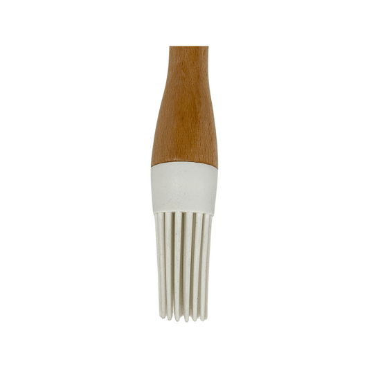 Tessie & Jessie - Silicone Kitchen Slim Brush With Wooden Handle - White - 35x8cm - 520008079