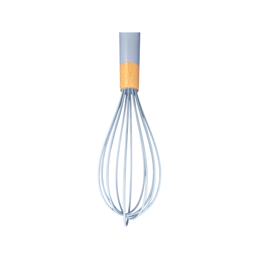 Tessie & Jessie - Silicone Whisk With Wooden Handle - Blue - 27x7cm - 520008080