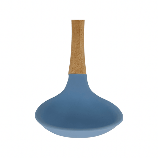 Tessie & Jessie - Silicone Soup Ladle With Wooden Handle - Blue - 35x8cm - 520008092