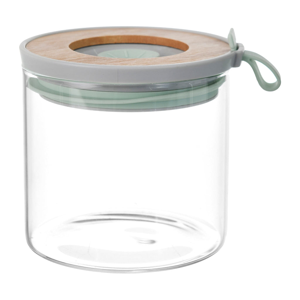 O'lala - Glass Jar with Bamboo Cover - Mint Green - 10x9cm - 520008118