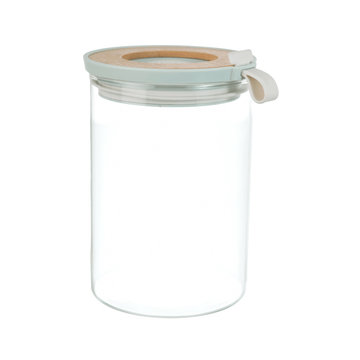 O'lala - Glass Jar with Bamboo Cover - White - 10x14cm - 520008120