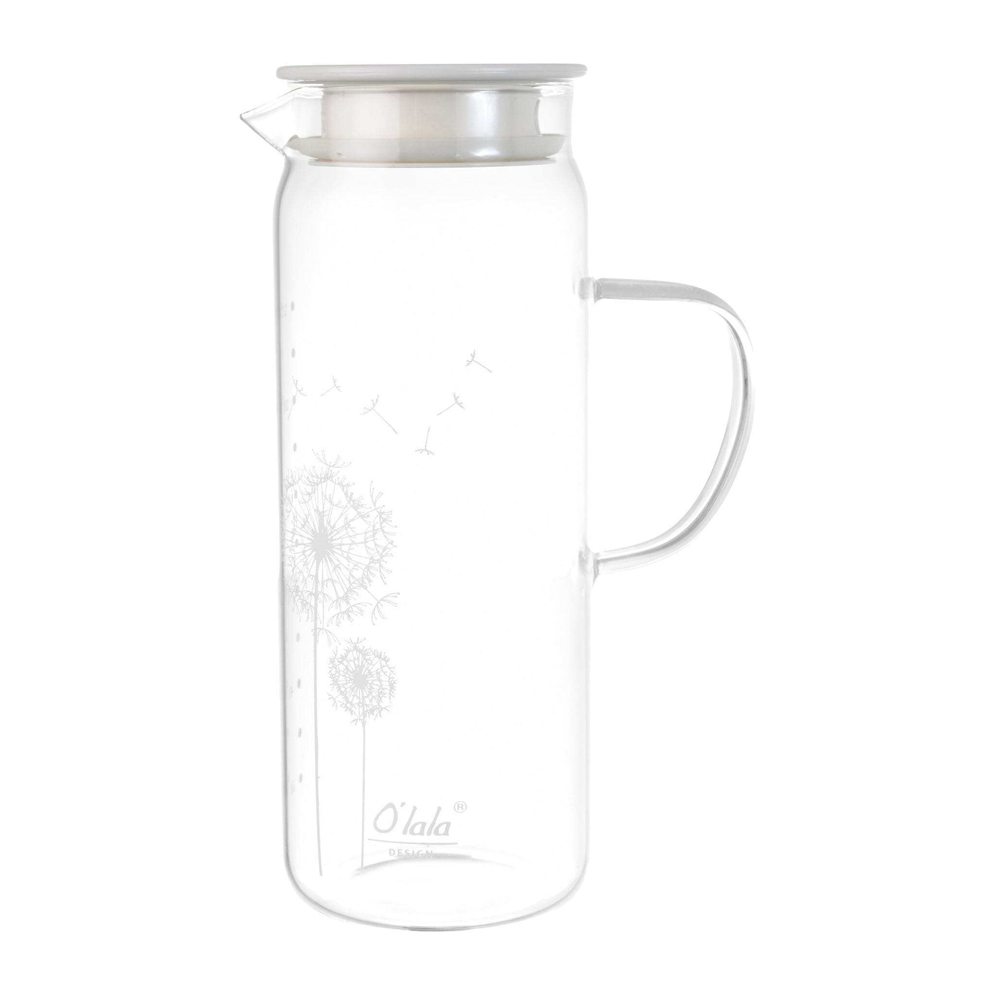 O'lala - Glass Carafe With Stainless Steel Cover - White - 25cm - 520008136