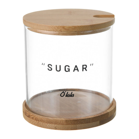 O'lala - Sugar Jar with Wooden Cover & Spoon - 8x8cm - 520008148