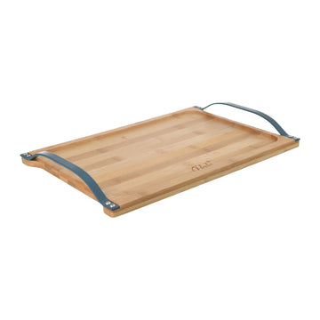 O'lala - Rectangular Wooden Tray With Metal Handle - Petroleum Blue - 24x35cm - 520008174
