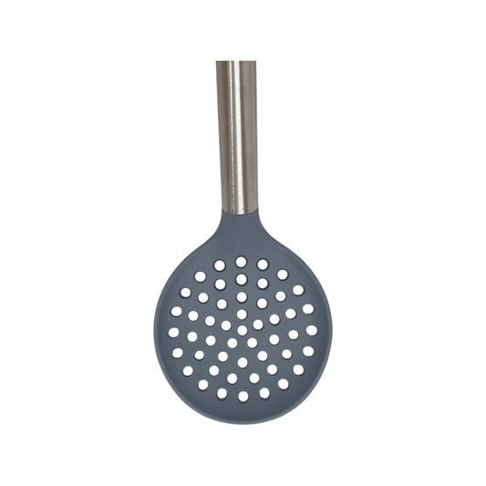 Cook Style - Silicone Kitchen Food Skimmer With Wooden Handle - Grey - 35x8cm - 520008213