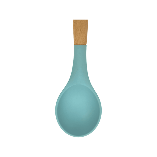 Cook Style - Silicone Kitchen Food Spoon With Wooden Handle - Mint Green - 35x8cm - 520008237