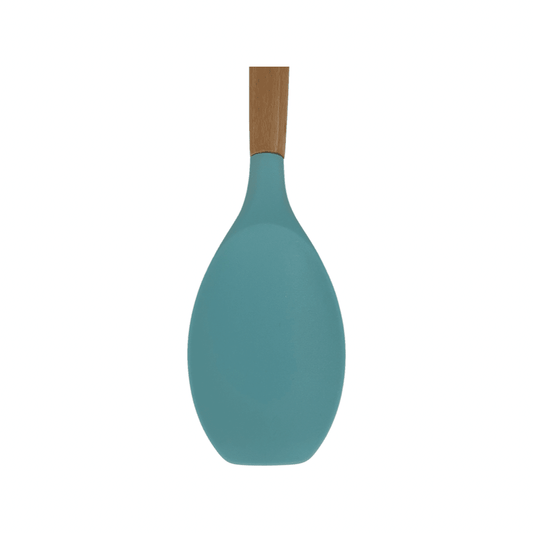 Cook Style - Silicone Kitchen Food Spoon Skimmer With Wooden Handle - Mint Green - 35x8cm - 520008239