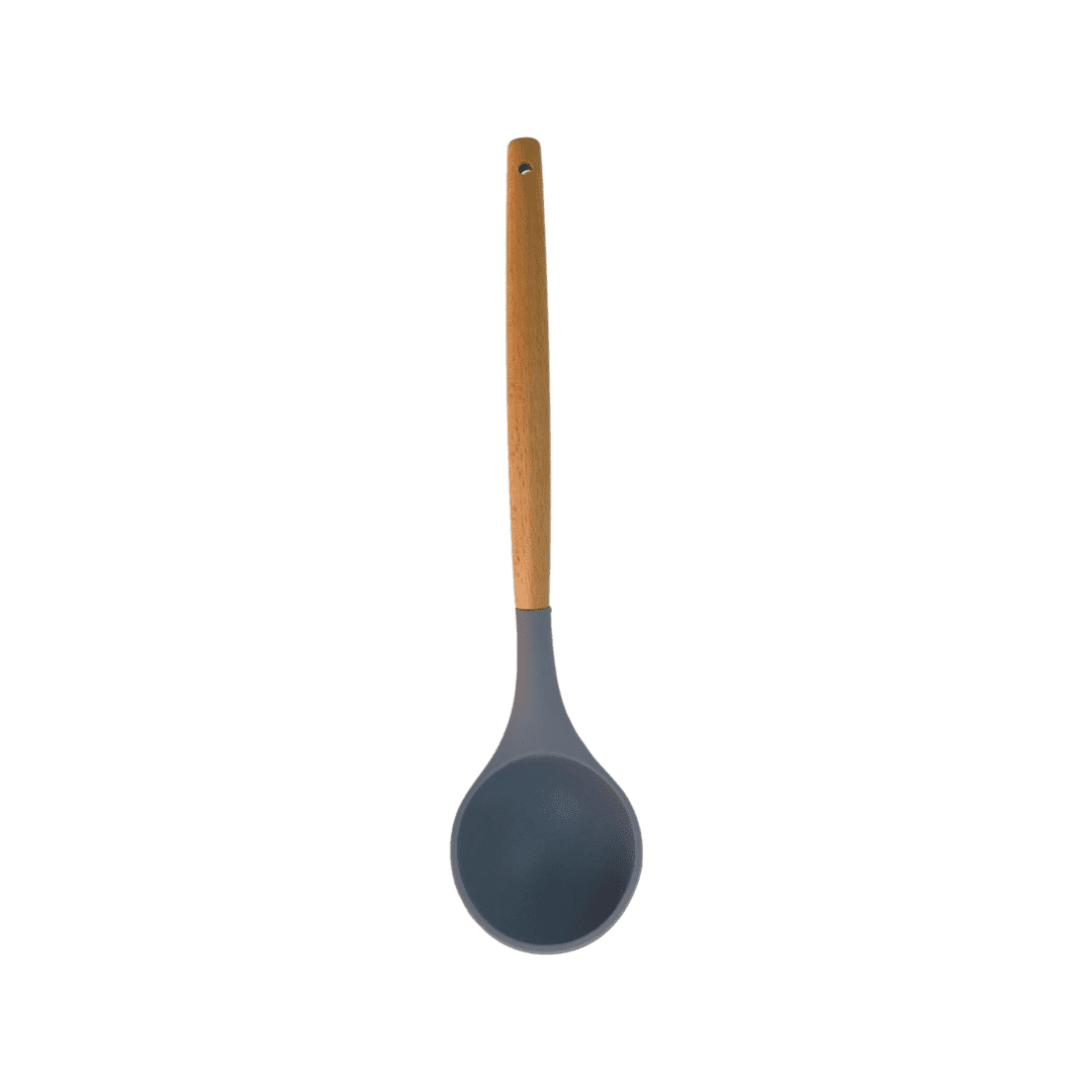 Cook Style - Silicone Soup Ladle With Wooden Handle - Grey - 35x8cm - 520008241