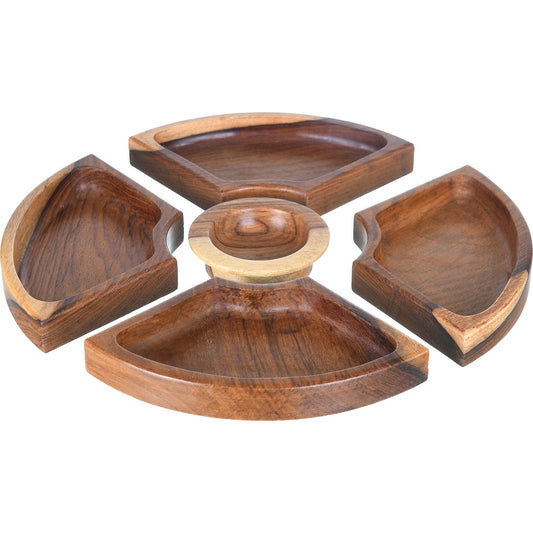 Round Wooden Hors- d'oeuvre 5 Parts - 31.5m - 590001