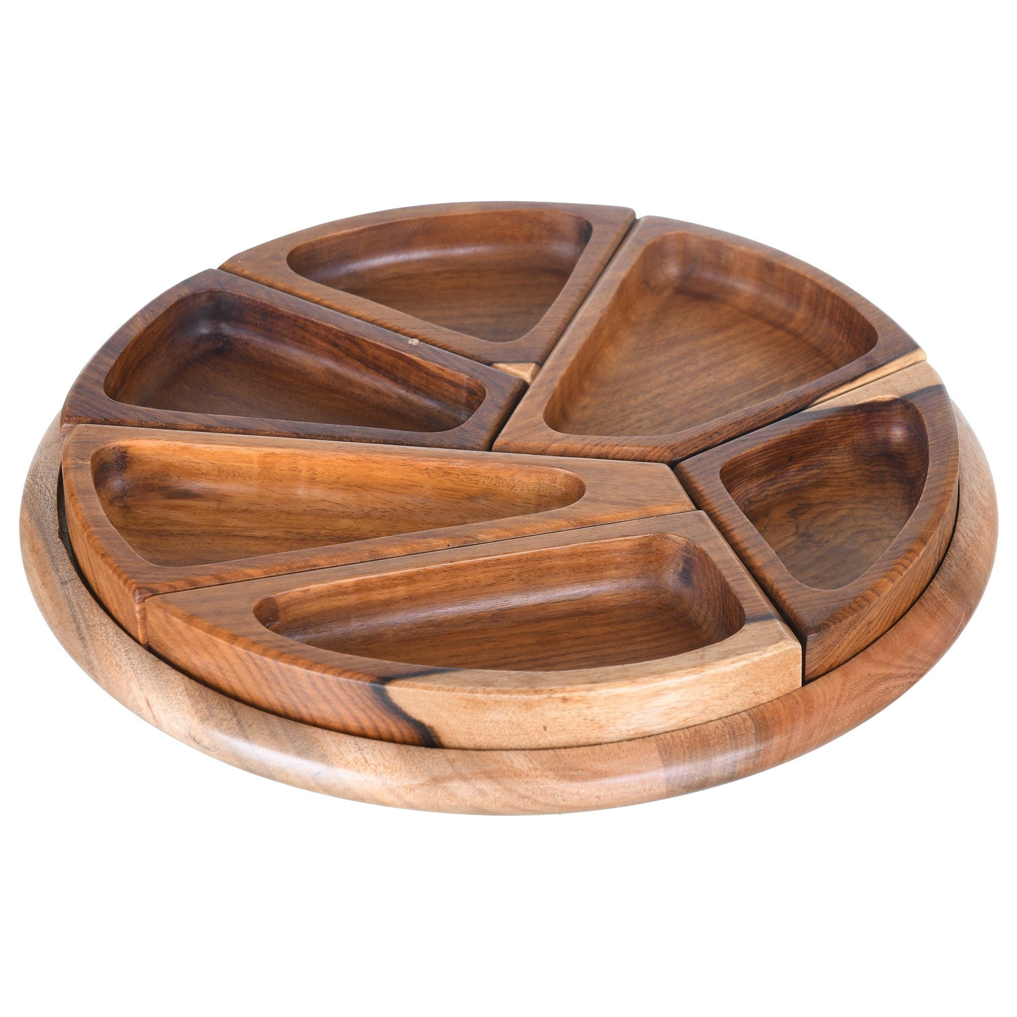 Round Wooden Hors-d'oeuvre 6 Parts - 31.5cm - 590002