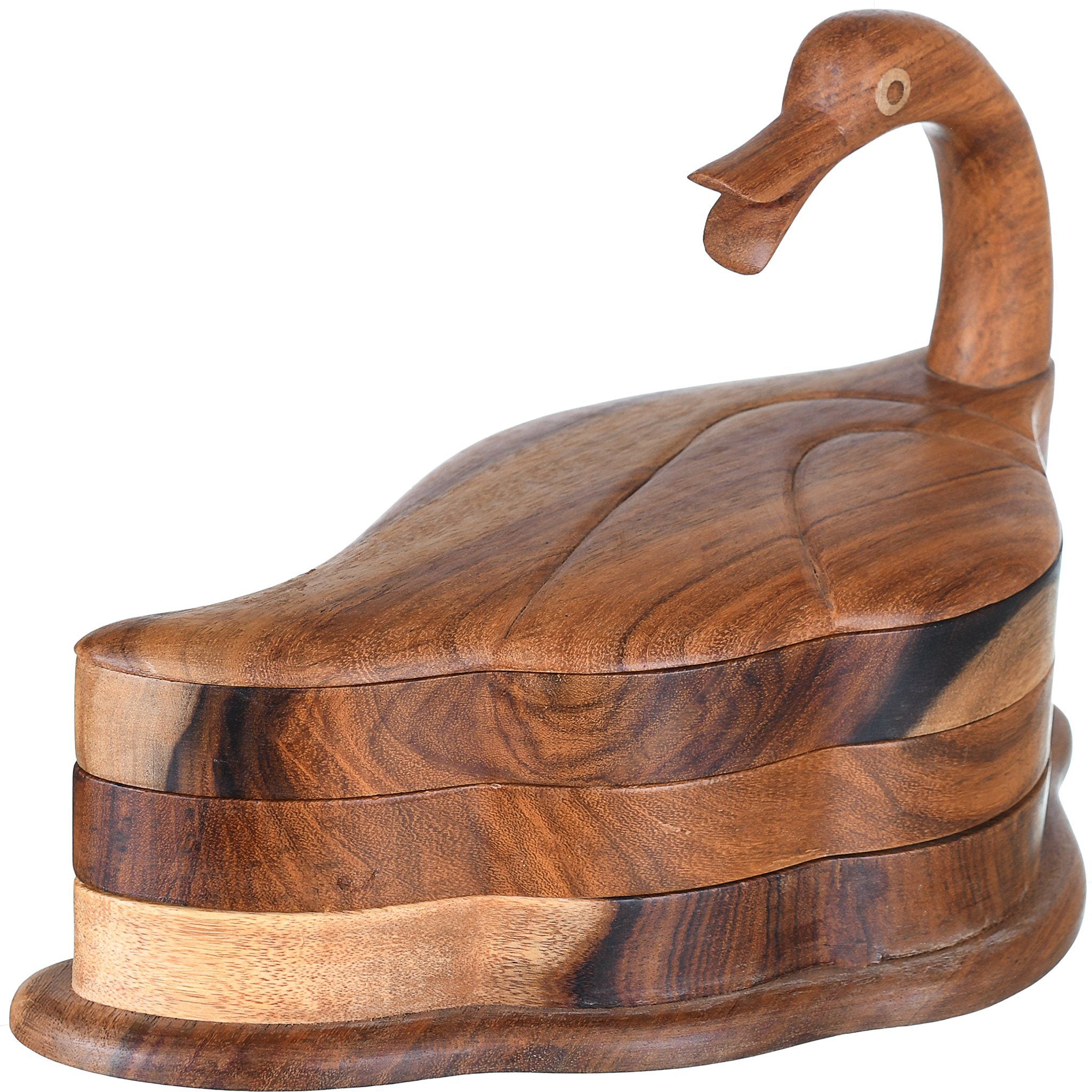 Wooden Duck Shaped Box 3 Tiers - 27x15x20cm - 590006