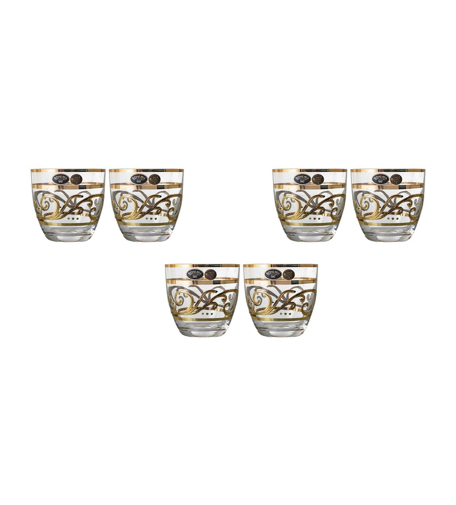 Bohemia Crystal - Tumbler Glass Set 6 Pieces Gold - 210ml - 2700010330