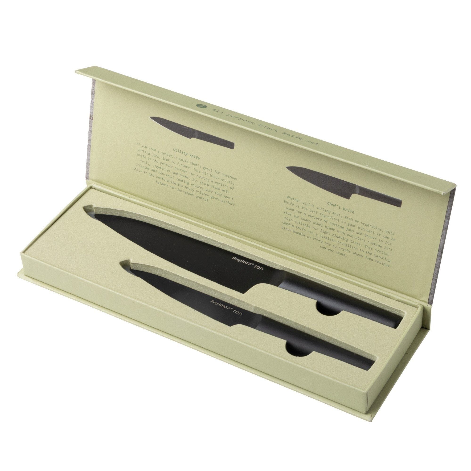 BergHOFF - Ron All Purpose Black Knife Set - Stainless Steel - 6600057