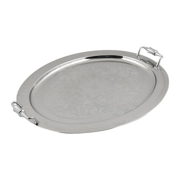 Elegant Gioiel -Oval Tray with Handles - Stainless Steel 18/10 - 75000123