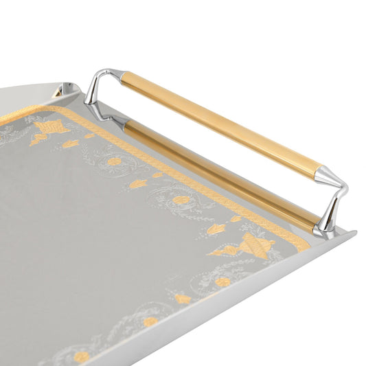 Elegant Gioiel - Rectangular Tray with Handles - Gold - Stainless Steel 18/10 - 55x39cm - 75000173
