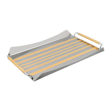Elegant Gioiel - Rectangular Tray with Handles - Gold - Stainless Steel 18/10 - 52x35cm - 75000257