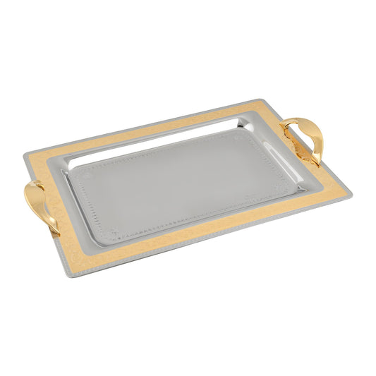 Elegant Gioiel - Rectangular Tray Set with Handles 3 Pieces - Gold - Stainless Steel 18/10 - 75000301