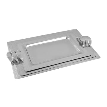 Elegant Gioiel - Rectangular Tray Set with Handles 3 Pieces - Stainless Steel 18/10 - 75000303