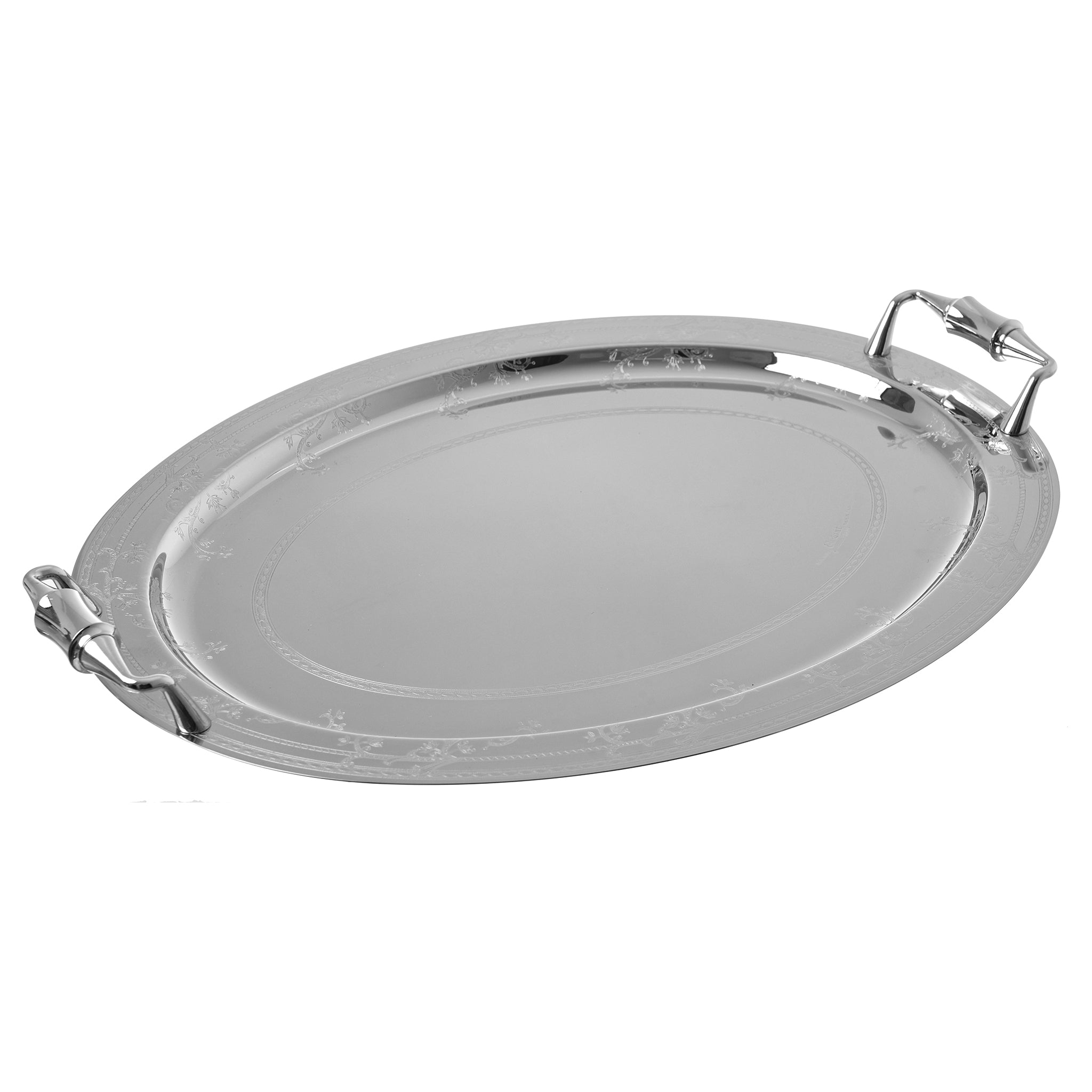 Elegant Gioiel - Oval Tray with Handles - Stainless Steel 18/10 - 48cm - 75000409