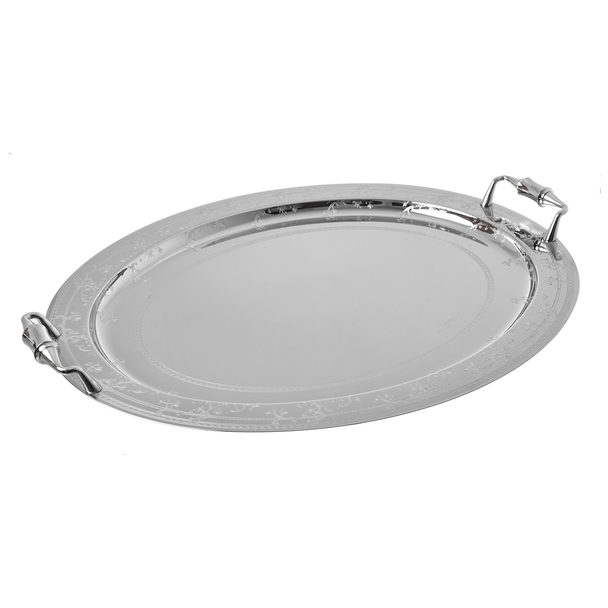 Elegant Gioiel - Oval Tray with Handles - Stainless Steel 18/10 - 52cm - 75000410