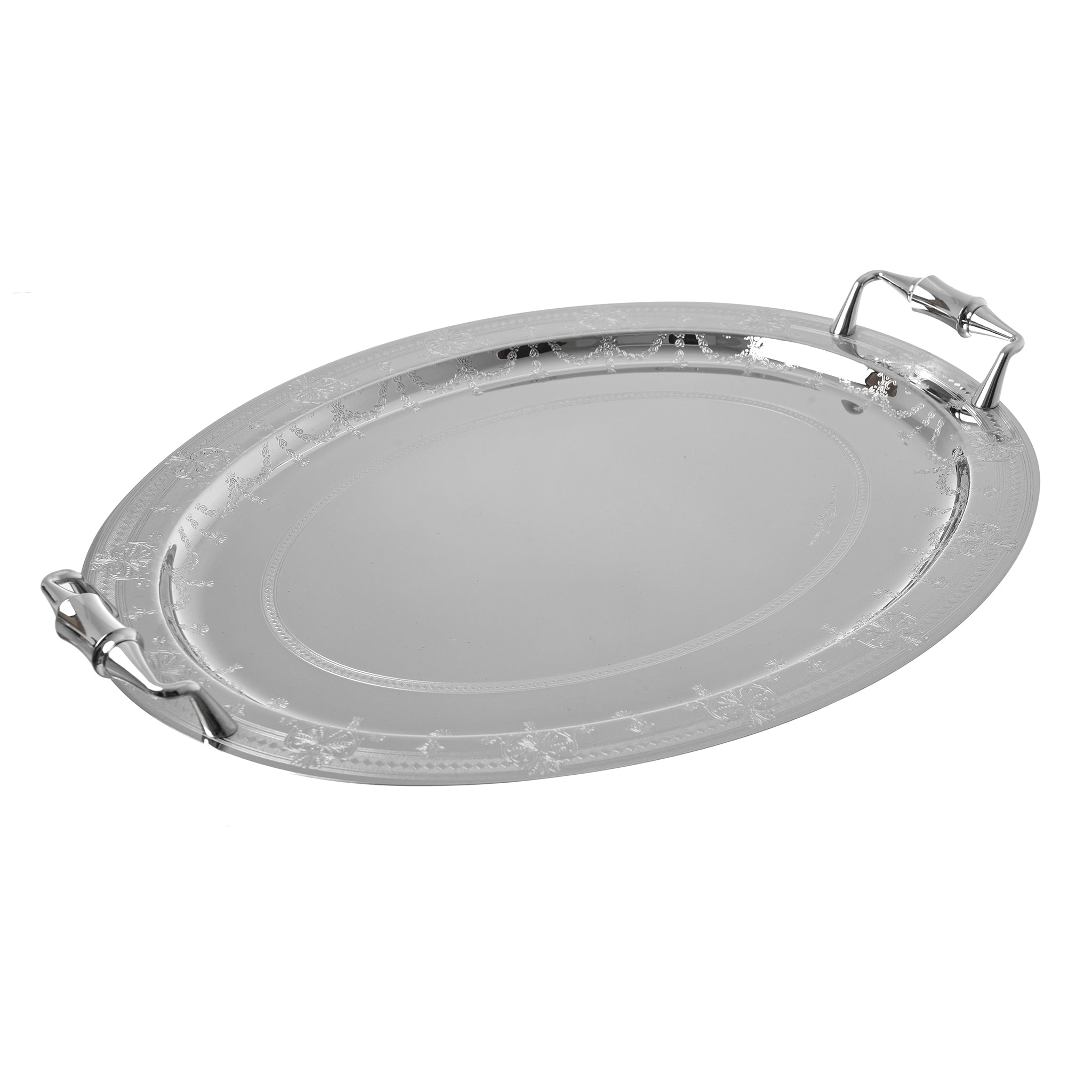Elegant Gioiel - Oval Tray with Handles - Stainless Steel 18/10 - 48cm - 75000465