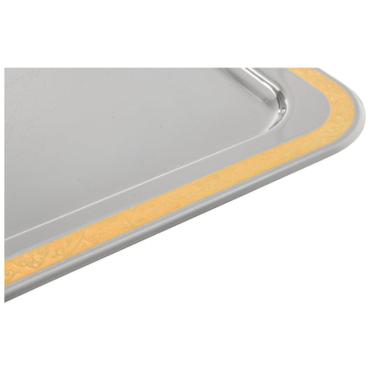 Elegant Gioiel - Rectangular Tray with Handles - Gold - Stainless Steel 18/10 - 50cm - 75000496