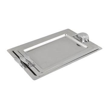 Elegant Gioiel - Rectangular Tray Set with Handles 3 Pieces - Stainless Steel - 7500081