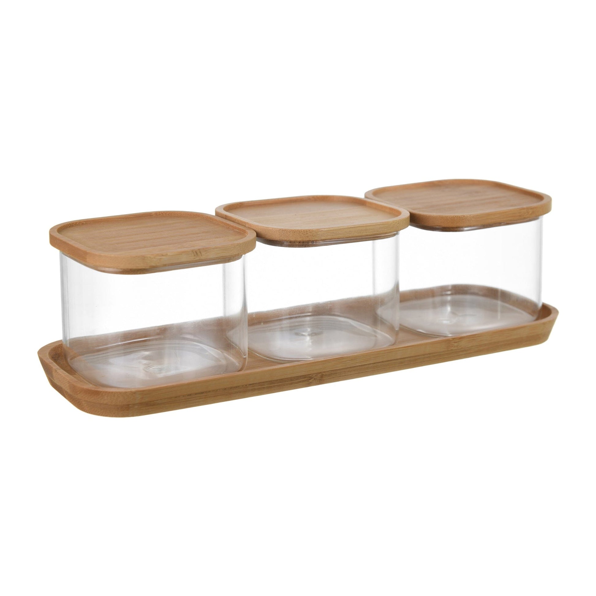 3pcs spice jars with spoon and tray Price N13,000