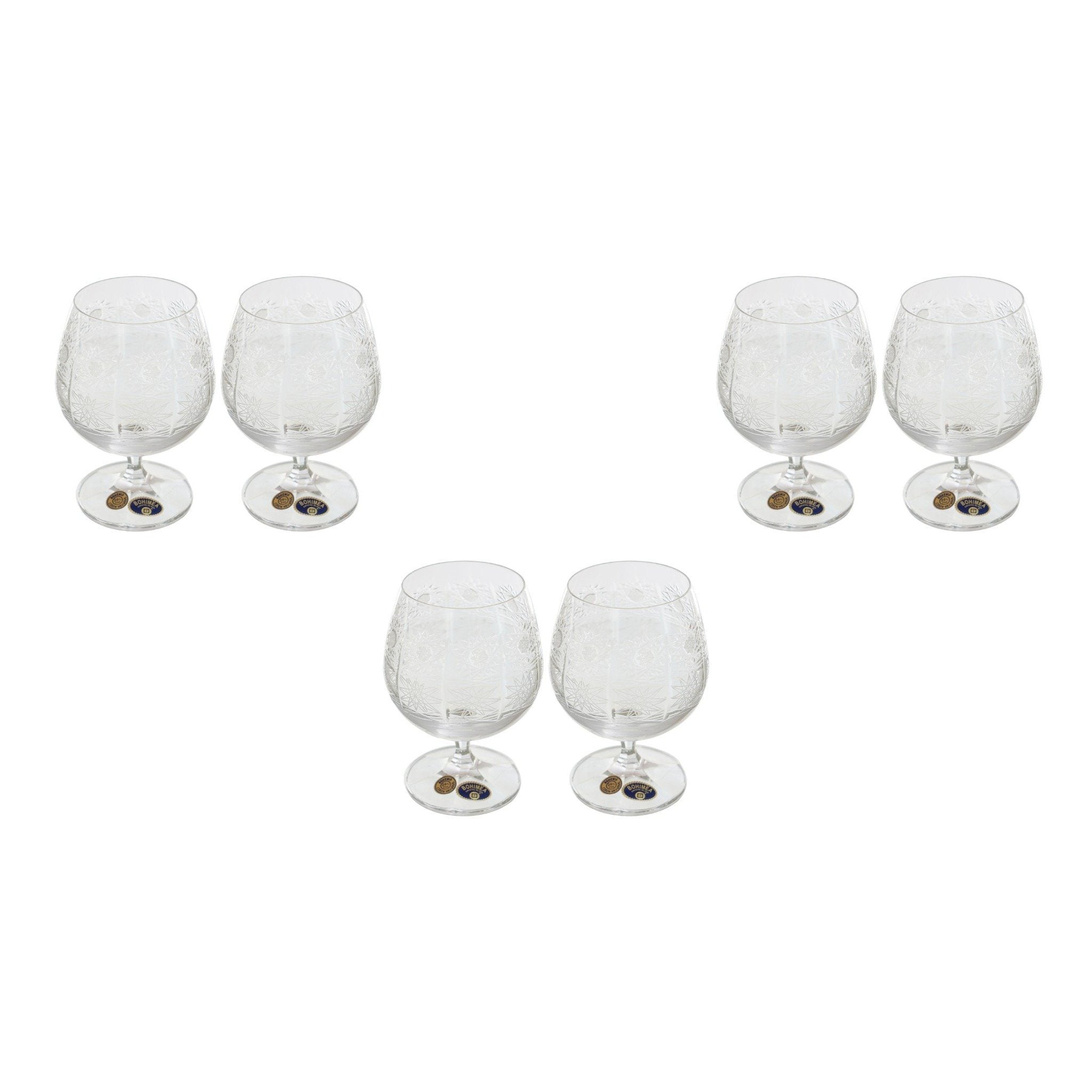 Bohemia Crystal - Brandy Glass Set 6 Pieces - 200ml - 2700010215