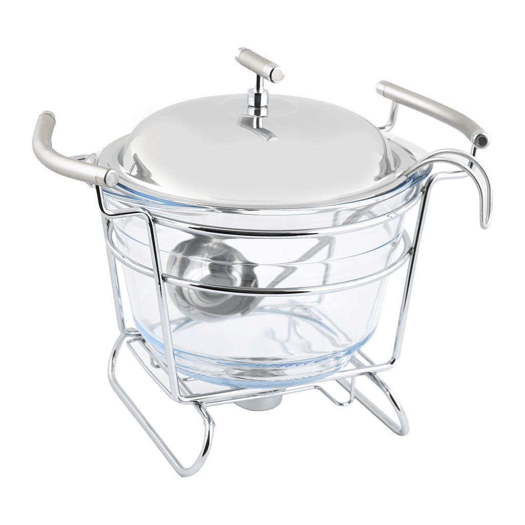 Round Soup Warmer with Ladle - Stainless Steel 18/10 & Tempered Glass - 4.0 Lit - 8000104