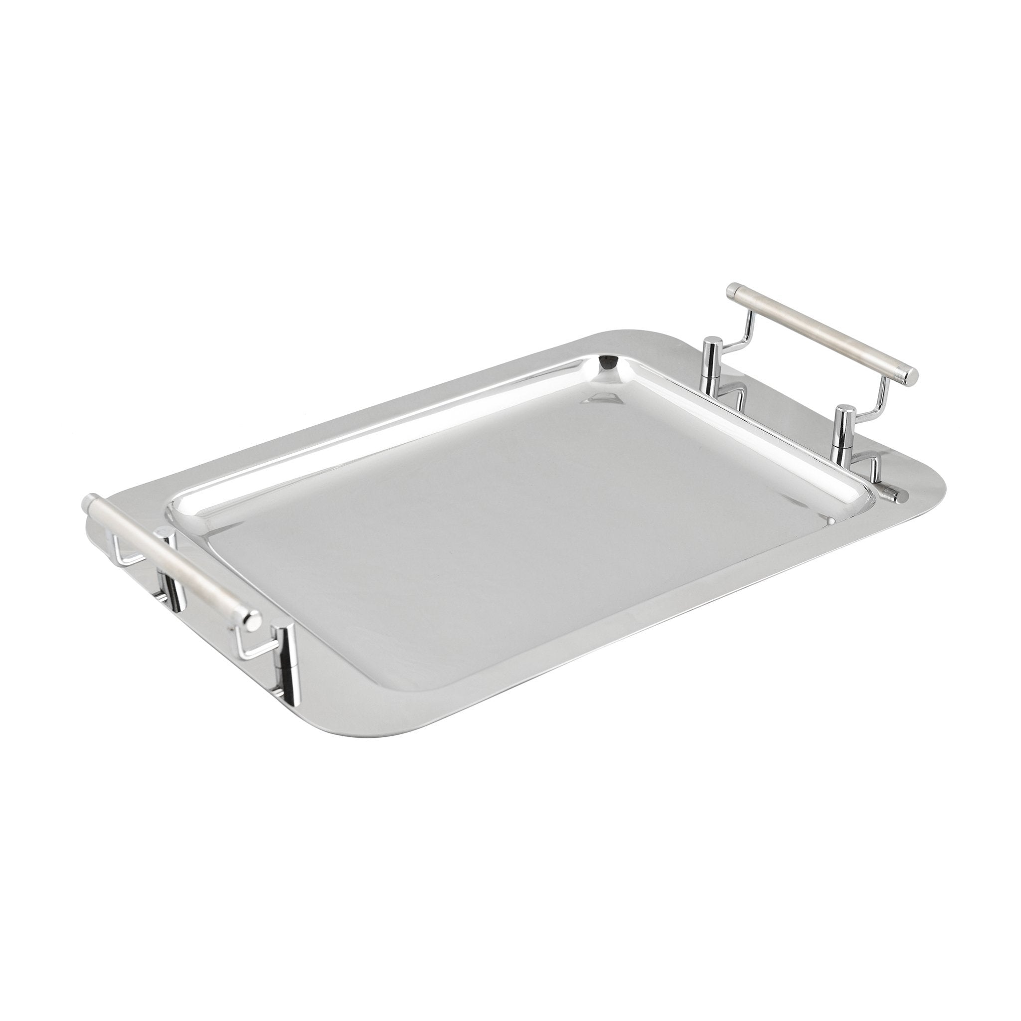 Rectangular Tray with Handles - Stainless Steel 18/10 - 48x31cm - 8000110