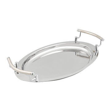 Oval Tray with Handles - Stainless Steel 18/10 - 45x26cm - 8000111