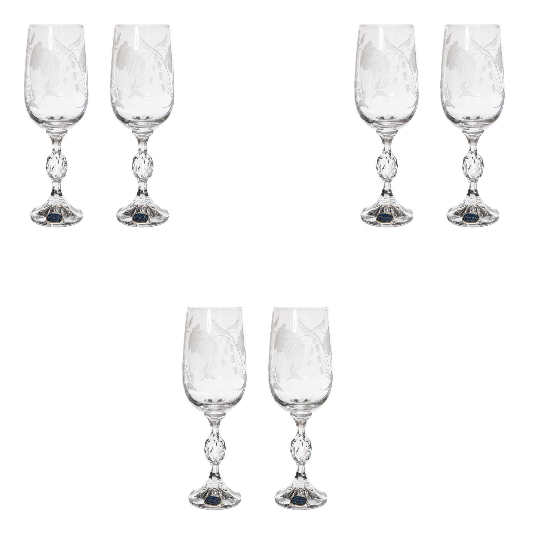 Bohemia Crystal - Goblet Glass Set 6 Pieces - 230ml - 39000655
